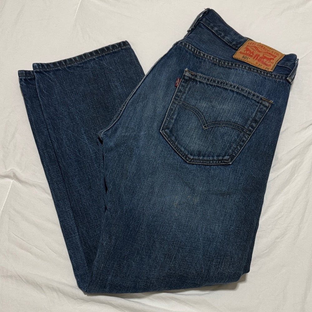 Levi's Men's Dark Blue Button Fly Jeans